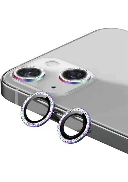 Apple iPhone 14 Uyumlu Diamond Taşlı Model Kamera Cam Koruyucu