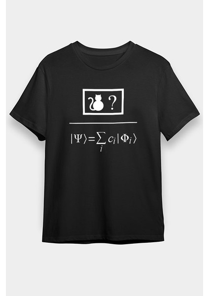 Kuantum Süper Pozisyon Siyah Unisex Tişört T-Shirt