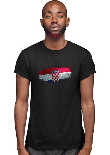 Hırvatistan - Croatia Siyah Unisex Tişört T-Shirt modelleri