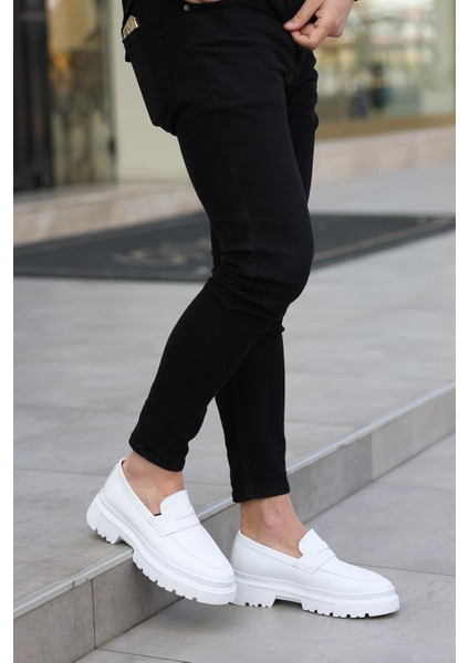 - Beyaz Deri Bağcıksız Erkek Günlük Ayakkabı 101-9069 indirimleri