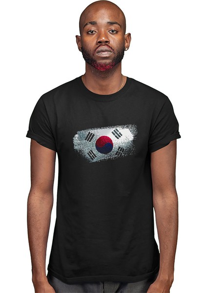 Güney Kore - South Korea Siyah Unisex Tişört T-Shirt fiyatları