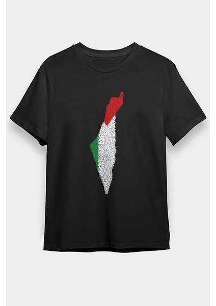 Filistin Siyah Unisex Tişört T-Shirt