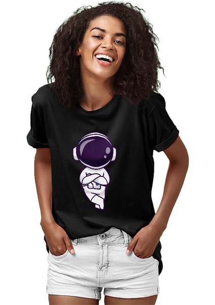 Sıkılmış Astronot Siyah Unisex Tişört T-Shirt fiyatları