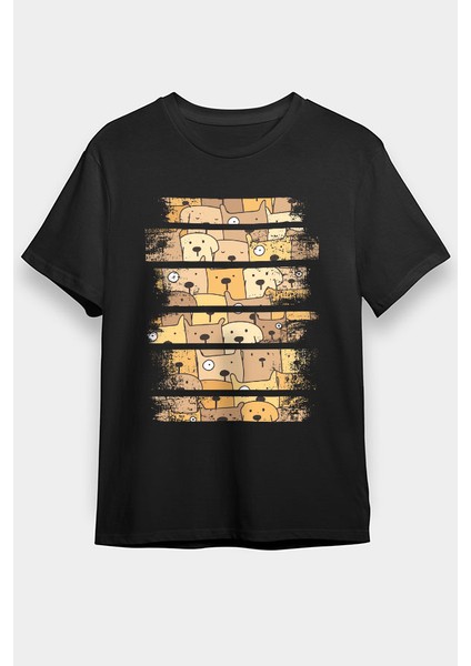 Cool Köpekler Siyah Unisex Tişört T-Shirt