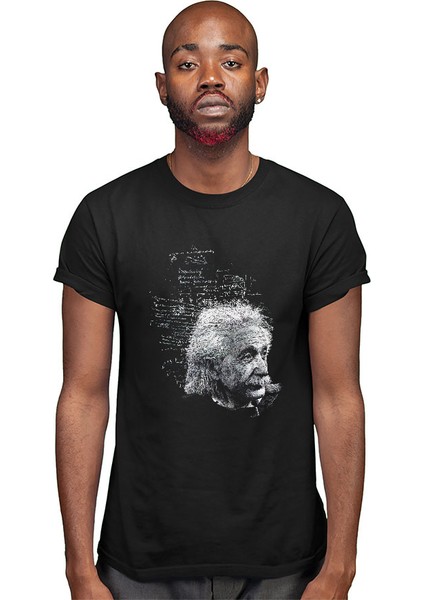 Albert Einstein Kuantum Mekaniği Siyah Unisex Tişört T-Shirt modelleri