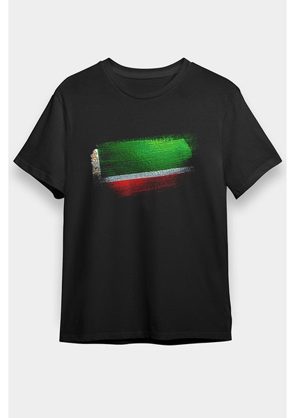 Çeçenistan - Chechnya - Chechen Republic Siyah Unisex Tişört T-Shirt