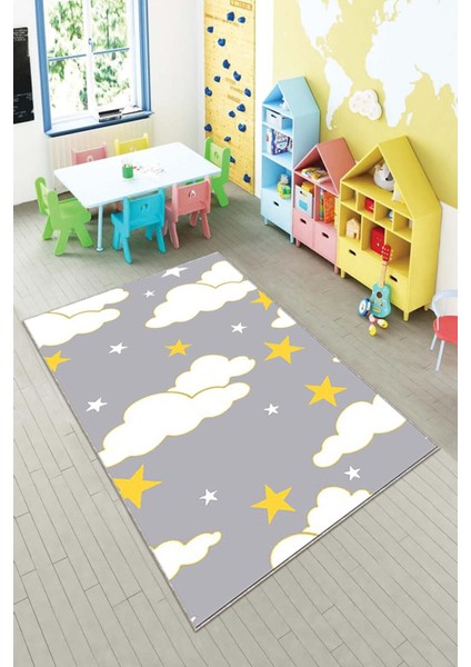 Desenli Renkli Dijital Baskı Yıkanabilir Kaymaz Taban Modern Çocuk Halısı ve Yolluk.