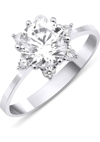 14 Ayar Altın Beyaz Lotus Yüzük 2