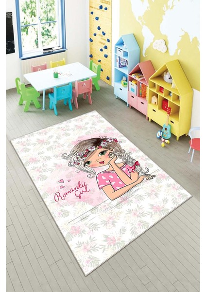 Desenli Renkli Dijital Baskı Yıkanabilir Kaymaz Taban Modern Çocuk Halısı ve Yolluk.
