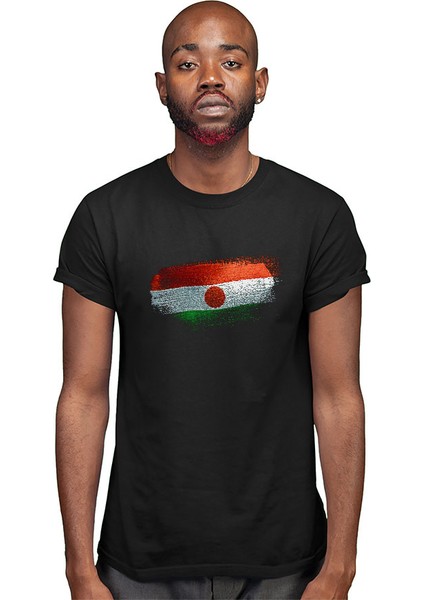 Nijer - Niger Siyah Unisex Tişört T-Shirt modelleri