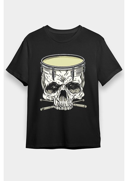 Bateri Kuru Kafa Siyah Unisex Tişört T-Shirt