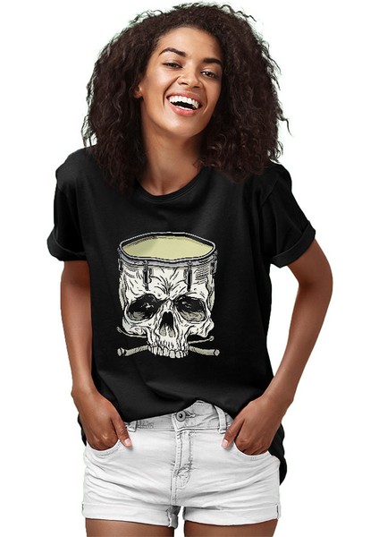 Bateri Kuru Kafa Siyah Unisex Tişört T-Shirt fiyatları