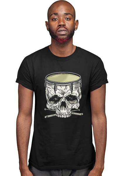 Bateri Kuru Kafa Siyah Unisex Tişört T-Shirt modelleri