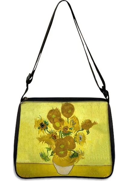 YXBSJMHS08 Tarzı 20CMX24CM Van Gogh Yıldızlı Gökyüzü Çanta Bayanlar Sanat Yağlıboya Ayçiçeği Moda Omuz Çantası Koltuk Altı Çantası Kız Alışveriş Seyahat Çantası (Yurt Dışından) fiyatları
