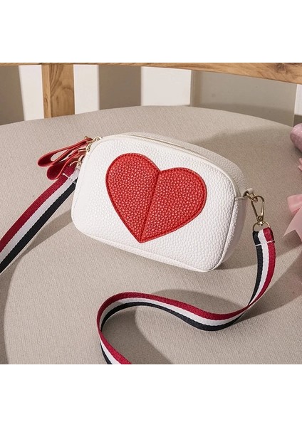 Beyaz Stil Moda Zarif Kadın Crossbody Çanta Çok Renkli Kalp Şeklinde Yastık Çanta Tote Omuz Çantaları Küçük Messenger Çanta Bayanlar Için (Yurt Dışından)