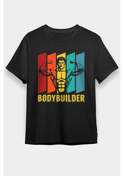 Body Builder Siyah Unisex Tişört T-Shirt