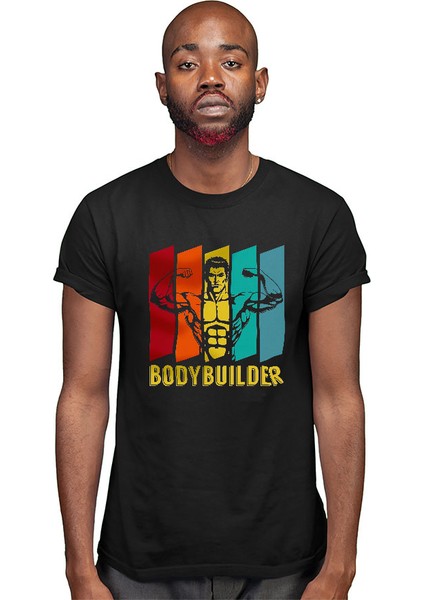 Body Builder Siyah Unisex Tişört T-Shirt modelleri