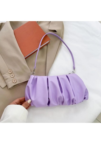 Turuncu Tarzı Moda Pilili Omuz Çanta Kadın Katı Pu Zarif Koltukaltı Bulut Çanta Kadınlar Için Сумка На Плечо Кожаная Сумка (Yurt Dışından) fiyatları