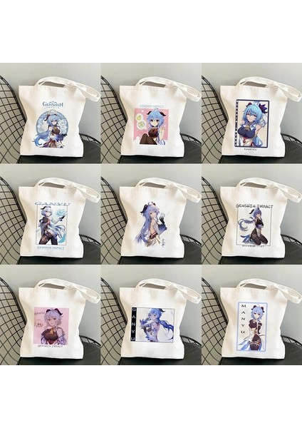 B362G Stili Game Ge Impact Anime Tote Çanta Alışveriş Çantaları Alışveriş Çantası Omuz Çantası Büyük Kapasiteli Kadın Kanvas Çanta Yeniden Kullanılabilir Eko Çanta (Yurt Dışından) fiyatları