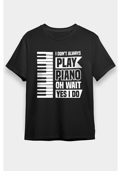 Piyanist Siyah Unisex Tişört T-Shirt