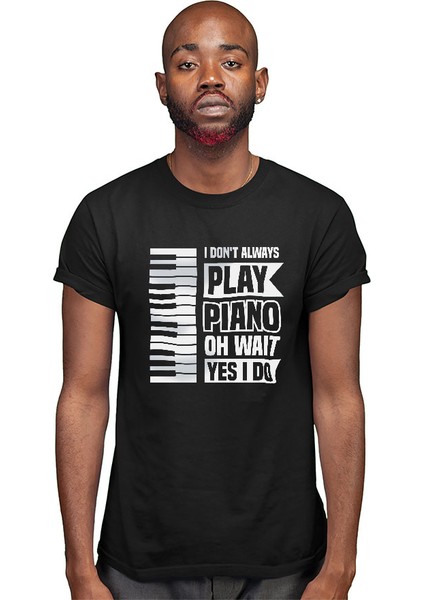 Piyanist Siyah Unisex Tişört T-Shirt modelleri