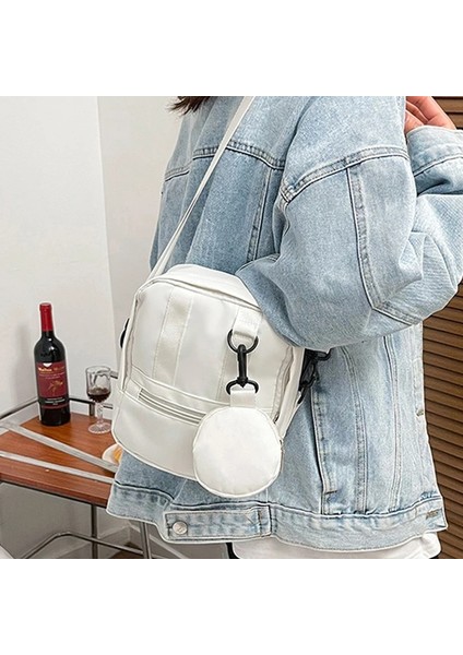 Kahverengi Tarzı Buylor Naylon Omuz Çantaları Kadın Rahat Geniş Askı Askılı Çanta Mini Yuvarlak Cüzdan Kolye Moda Çanta Crossbody Çanta (Yurt Dışından) fırsatları