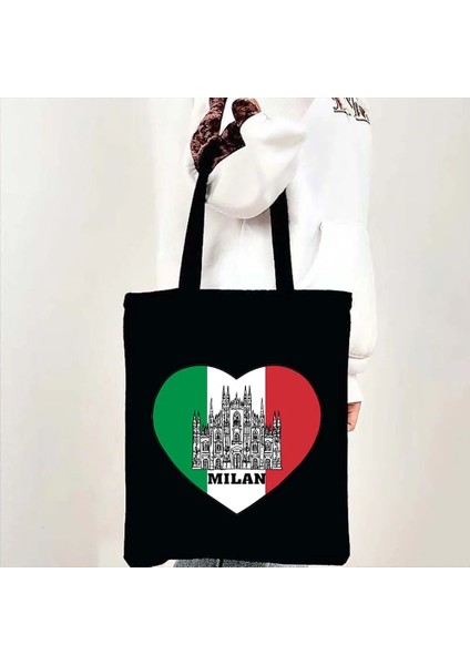 No.33 Stili 35X40CM Floransa Pisa Kulesi Milalia Italia Roma Italyan Italya Bayrağı Haritası Cenova Alışveriş Omuz Kanvas Tote Çantalar Shopper Çantalar (Yurt Dışından)