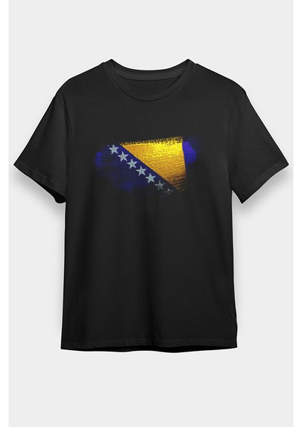 Bosna Hersek - Bosnia Herzegovina Siyah Unisex Tişört T-Shirt