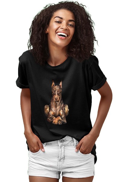 Dost Doberman Siyah Unisex Tişört T-Shirt fiyatları