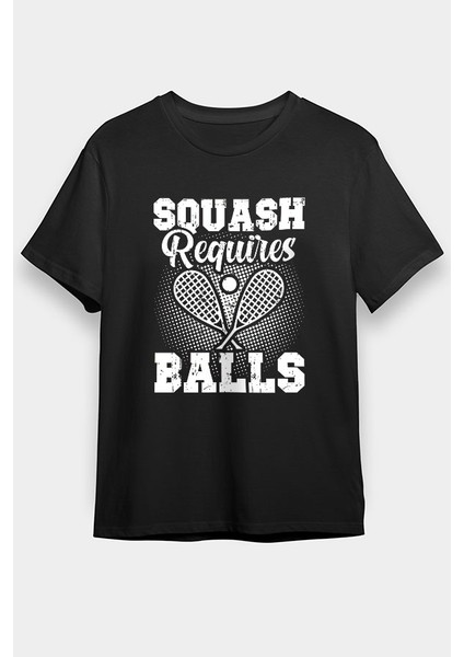 Squash Siyah Unisex Tişört T-Shirt