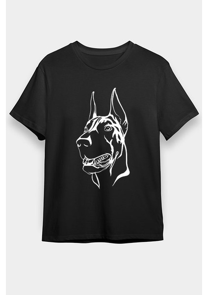 Sadık Dost Doberman Siyah Unisex Tişört T-Shirt