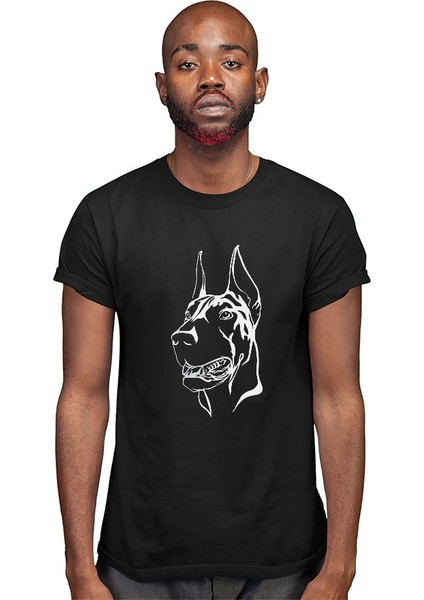 Sadık Dost Doberman Siyah Unisex Tişört T-Shirt modelleri