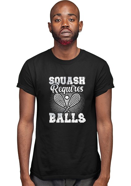 Squash Siyah Unisex Tişört T-Shirt modelleri
