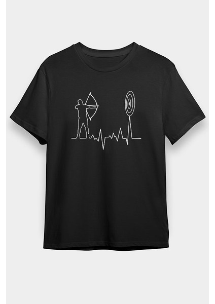 Okçuluk Siyah Unisex Tişört T-Shirt