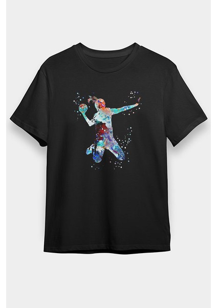 Handball Siyah Unisex Tişört T-Shirt