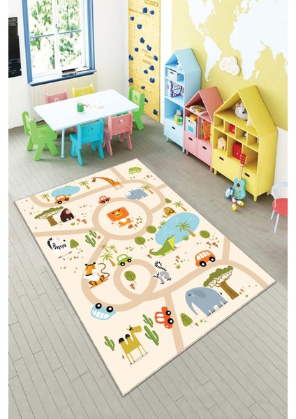 Desenli Renkli Dijital Baskılı Yıkanabilir Kaymaz Taban Modern Mutfak Halısı (Süngersiz) fiyatları