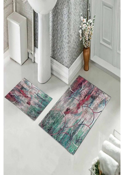 Banyo Halısı Ikili Klozet Takımı Kaymaz Tabanlı (60 cm x 100 cm + 40 cm x 60 Cm) fiyatları