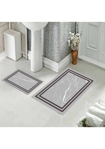 Banyo Halısı Ikili Klozet Takımı Kaymaz Tabanlı (60 cm x 100 cm + 40 cm x 60 Cm) fırsatları