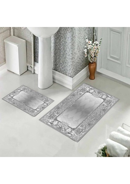 Banyo Halısı Ikili Klozet Takımı Kaymaz Tabanlı (60 cm x 100 cm + 40 cm x 60 Cm) modelleri