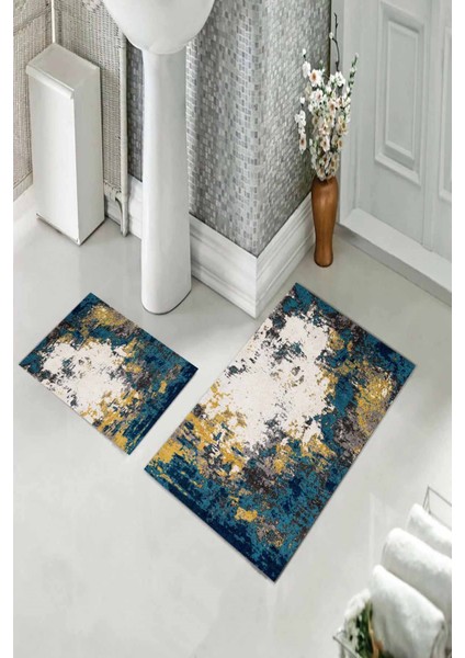 Banyo Halısı Ikili Klozet Takımı Kaymaz Tabanlı (60 cm x 100 cm + 40 cm x 60 Cm) fiyatları