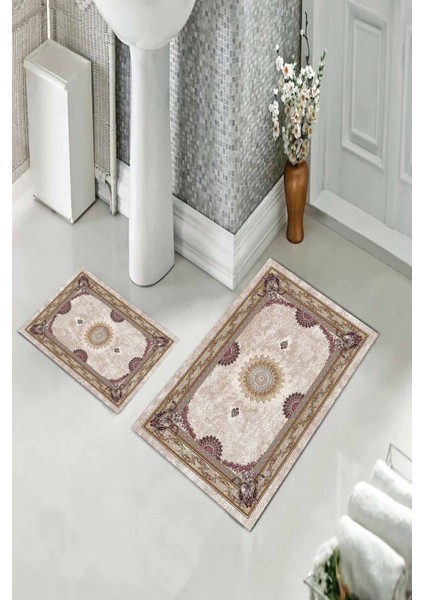 Banyo Halısı Ikili Klozet Takımı Kaymaz Tabanlı (60 cm x 100 cm + 40 cm x 60 Cm) fiyatları