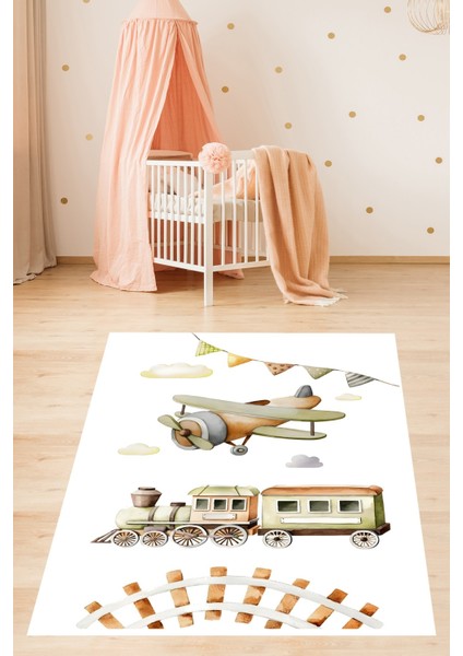 Uçak ve Tren Yıkanabilir Kaymaz Taban Leke Tutmaz Çocuk Odası Halısı fiyatları
