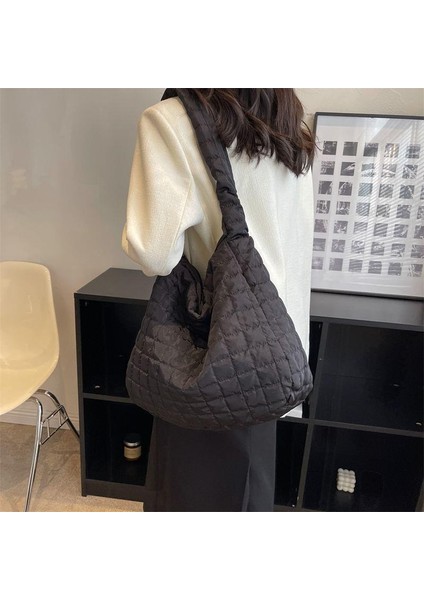 Bulut Pileli Büyük Çanta Kadınlar Için Büyük Kapasiteli Çanta Retro Crossbody Çanta (Yurt Dışından)