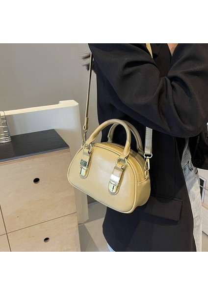 Niş Taşınabilir Bowling Çantası Kadın Moda Kabuk Çanta Çok Yönlü Pembe Çapraz Askılı Çanta (Yurt Dışından)