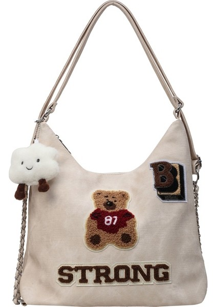 Gündelik Büyük Kapasiteli Sırt Çantası, Üst Düzey Niş Tasarım, Karikatür Nakışlı Omuz Çantası (Yurt Dışından)