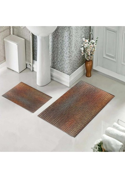 Banyo Halısı Ikili Klozet Takımı Kaymaz Tabanlı (60 cm x 100 cm + 40 cm x 60 Cm)