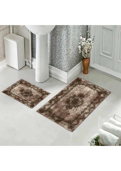 Banyo Halısı Ikili Klozet Takımı Kaymaz Tabanlı (60 cm x 100 cm + 40 cm x 60 Cm) indirimleri