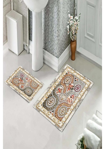 Banyo Halısı Ikili Klozet Takımı Kaymaz Tabanlı (60 cm x 100 cm + 40 cm x 60 Cm) fiyatları