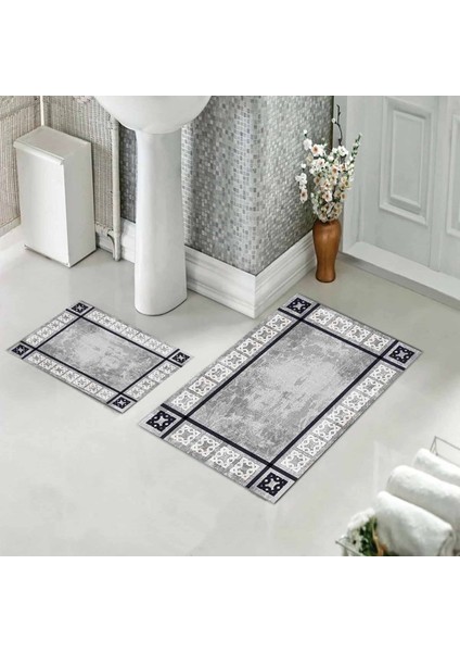 Banyo Halısı Ikili Klozet Takımı Kaymaz Tabanlı (60 cm x 100 cm + 40 cm x 60 Cm) modelleri
