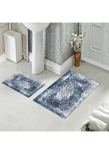 Banyo Halısı Ikili Klozet Takımı Kaymaz Tabanlı (60 cm x 100 cm + 40 cm x 60 Cm)